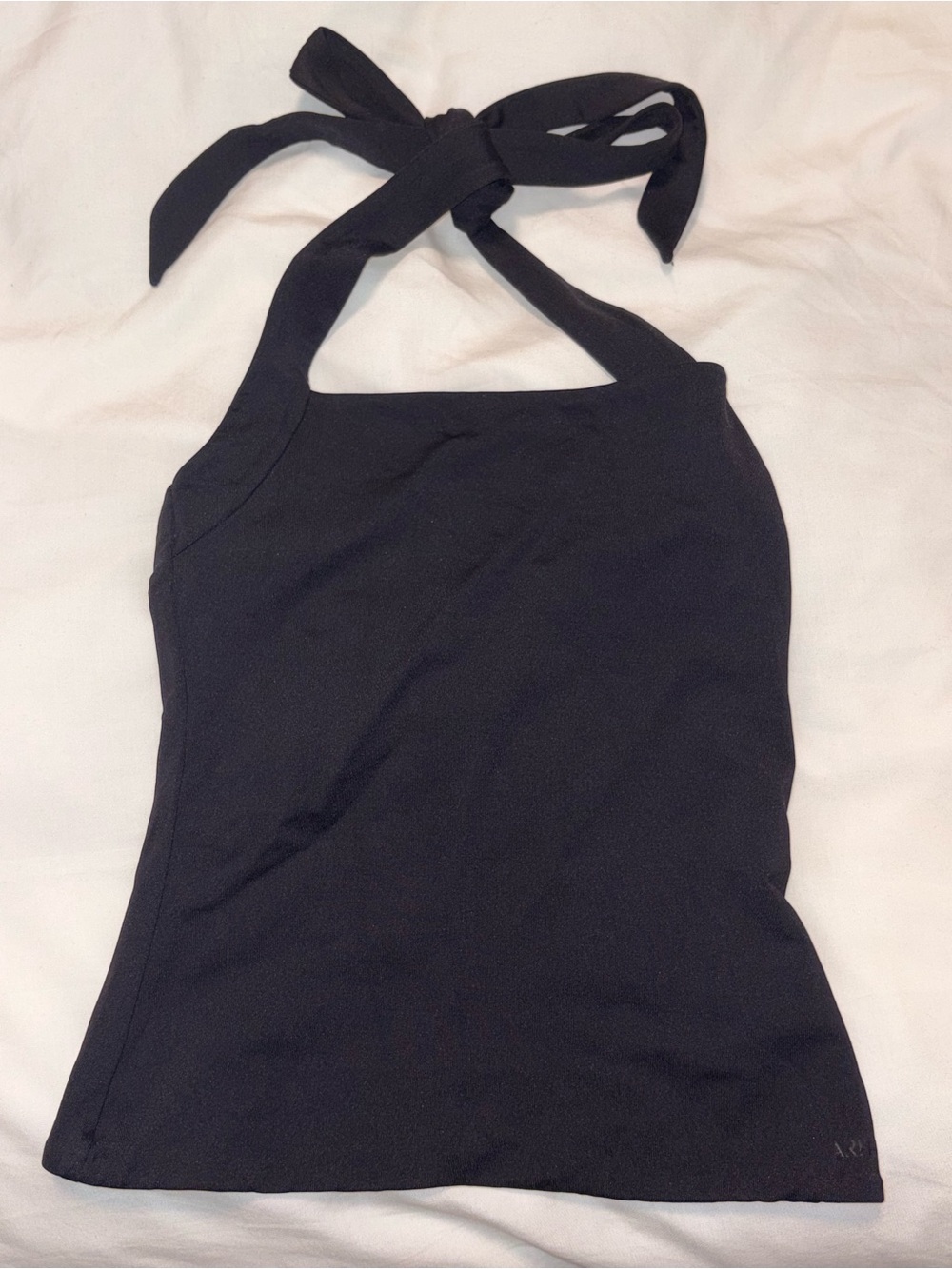 Aritzia Contour Black Halter Tank Top with Tie Neck Small